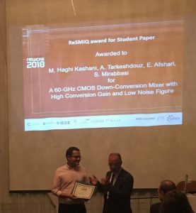Best student paper award at IEEE NEWCAS 2018